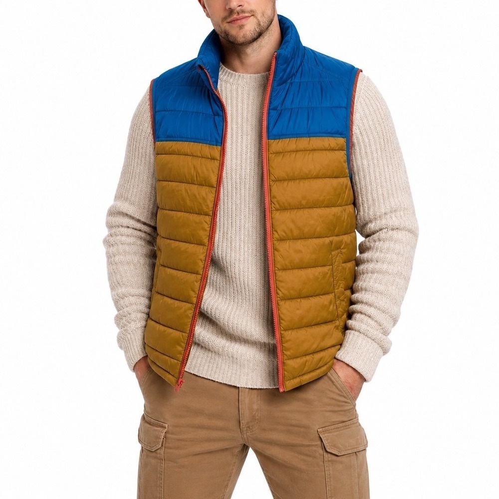 Arizona Jean Co. Yellow/Blue Two Tone Men's Puffer Vest